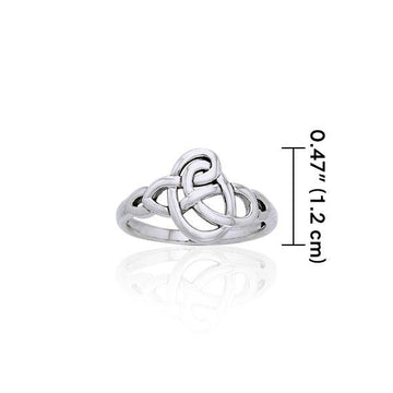 Modern Celtic Knotwork Silver Ring TRI890 - Jewelry